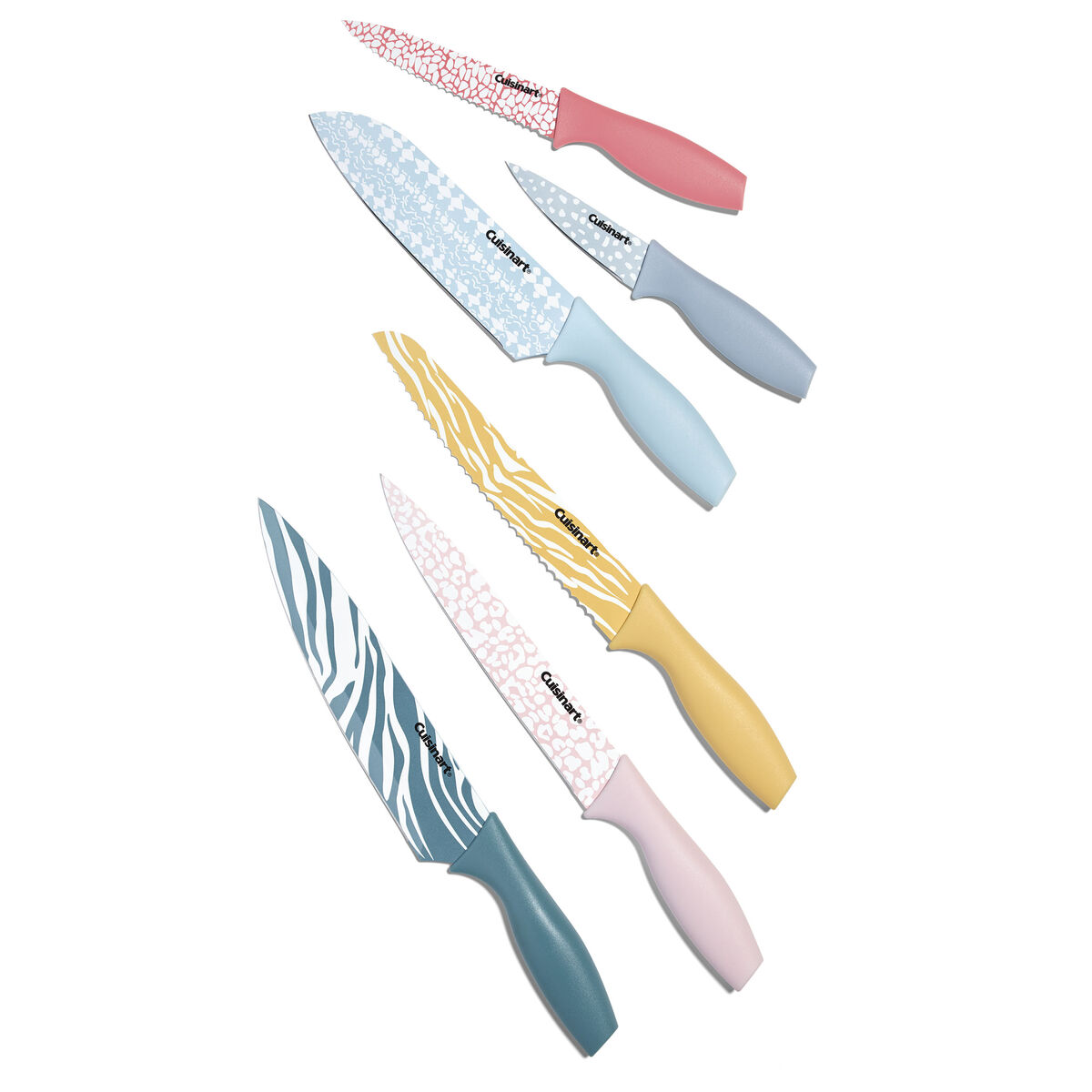 Discontinued 12 piece Animal Print Color Knife Set with Blade Guards 2