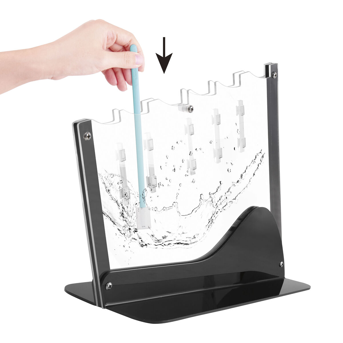 7pc Ceramic Coated Cutlery Set in Acrylic Block 5