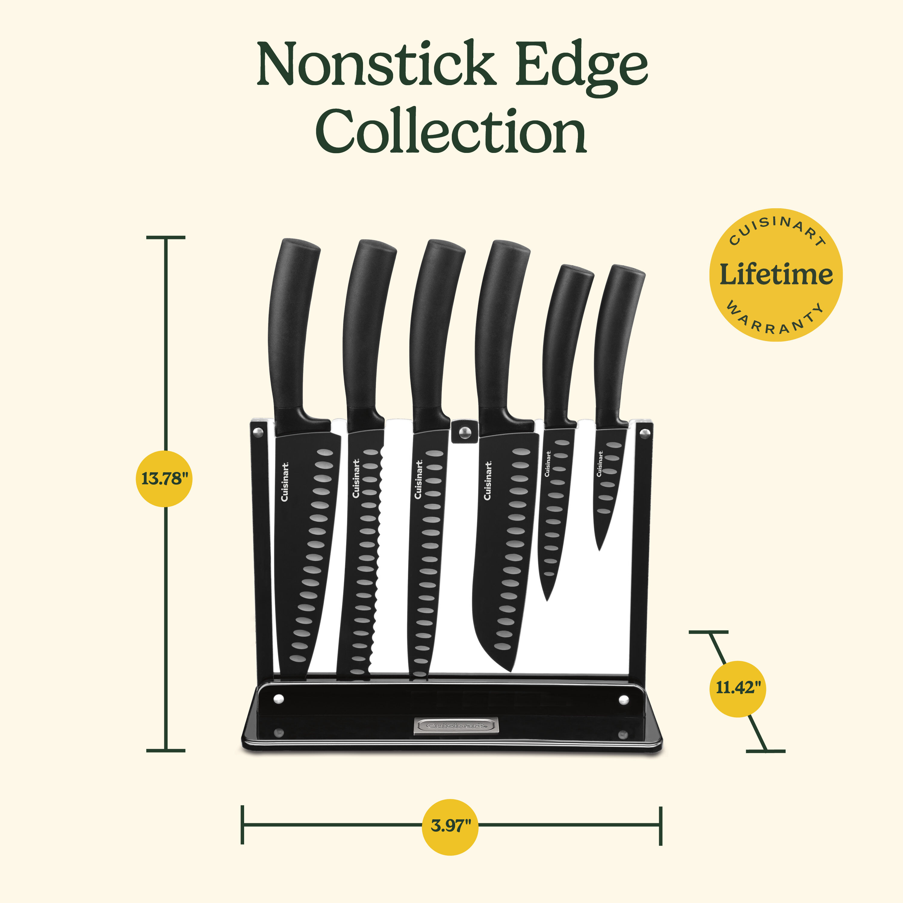 Nonstick Edge 7 Piece Knife Block Set - Cuisinart
