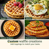 4 Slice Belgian Waffle Maker - Round