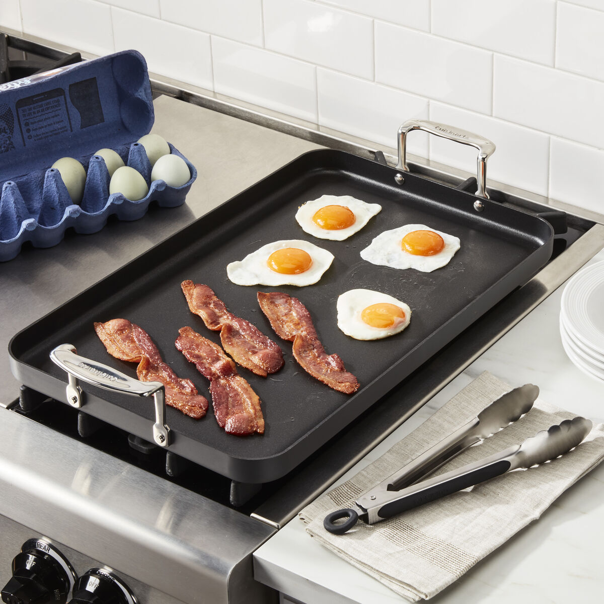 Chef's Classic&trade; Nonstick Hard Anodized 13" x 20" Double Burner Griddle