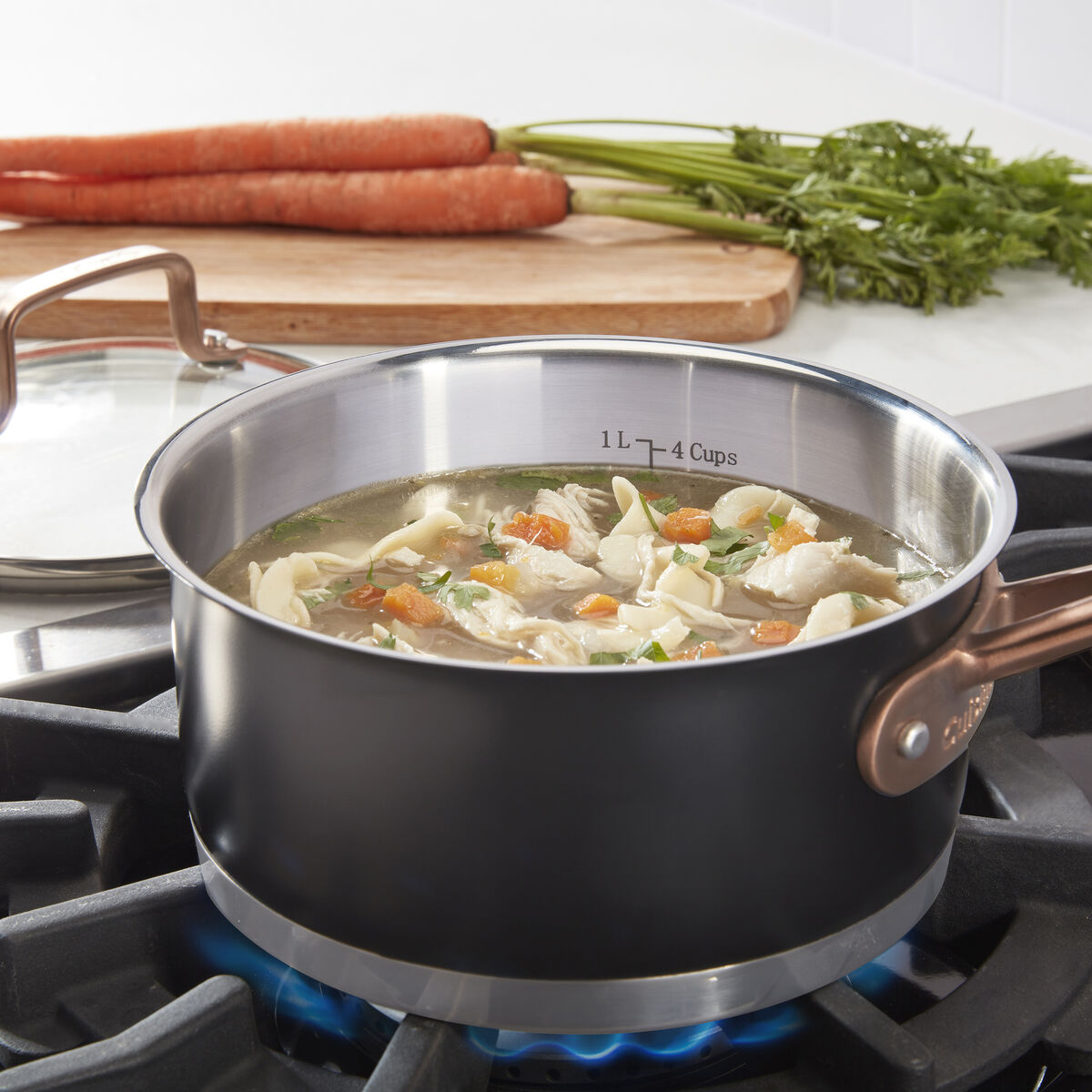 Discontinued Matte Black Elegance 1.5qt Saucepan with Cover 3