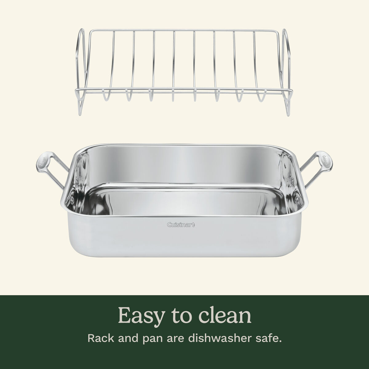 Chef's Classic&trade; Stainless 16" Roasting Pan with Rack