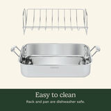 Chef's Classic&trade; Stainless 16" Roasting Pan with Rack