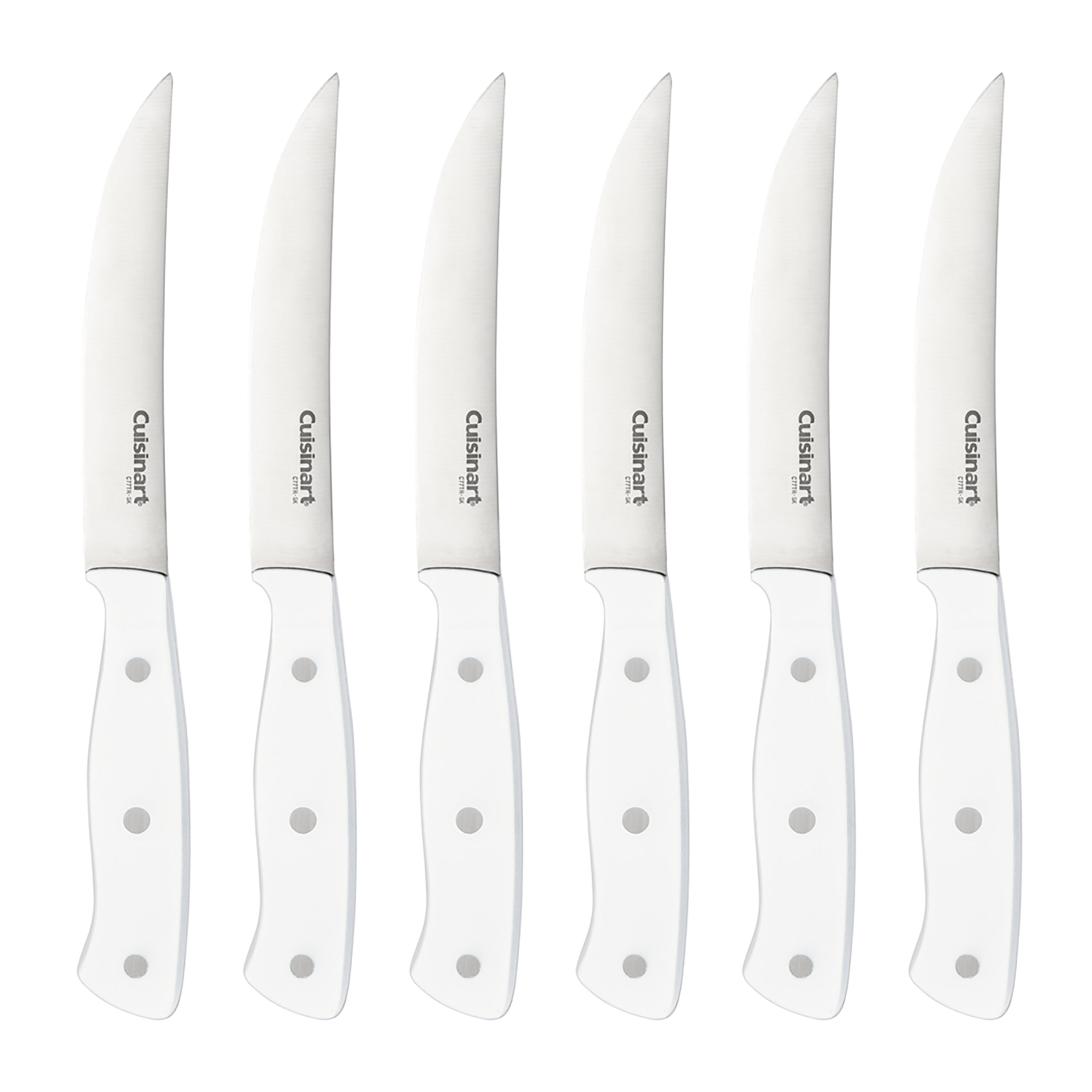 Classic Matte White Triple Rivet 6 Piece Steak Knife Set - Cuisinart
