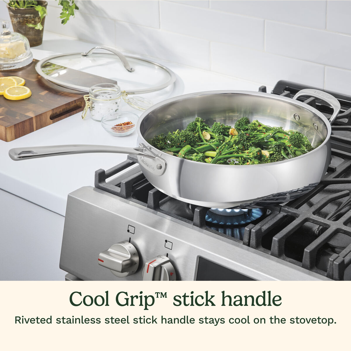 PureClad&trade; Triple-Ply 5.5 Qt. Stainless Steel Saut&eacute; Pan with Helper Handle and Cover 7