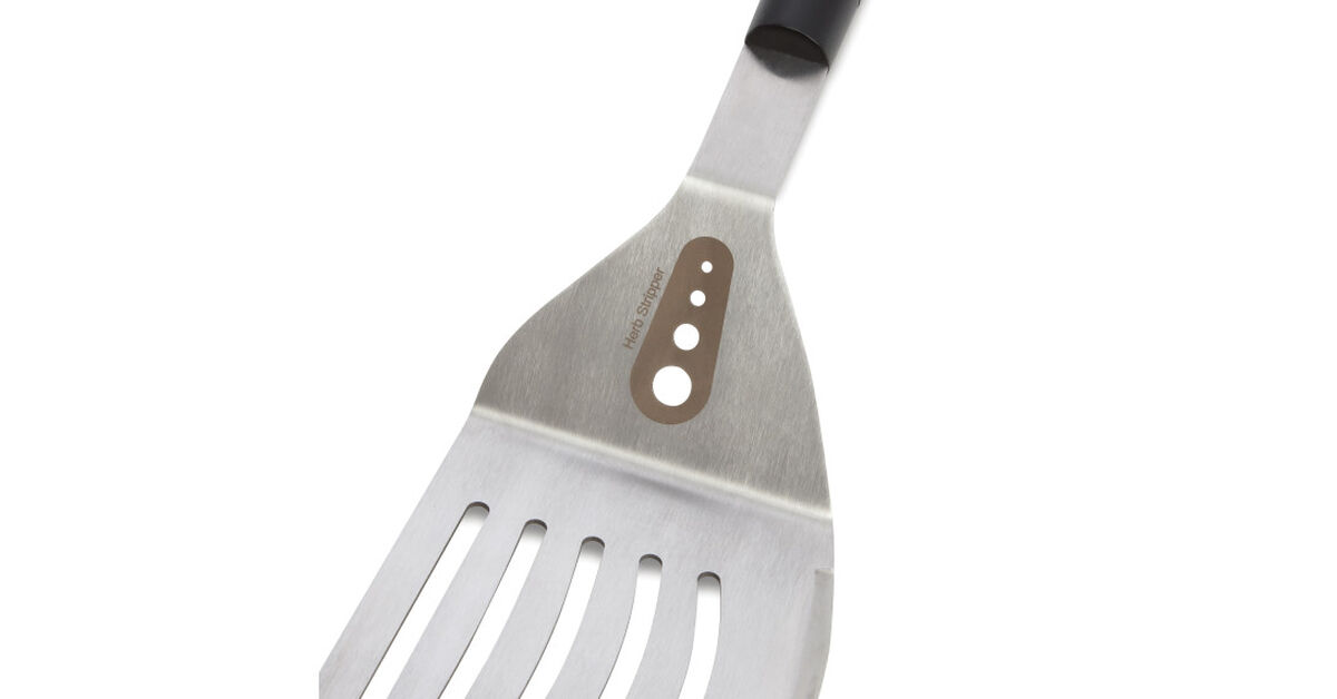 Stainless Steel 3-in-1 BBQ Spatula - Herb Stripper, Chopper and Spatula 6