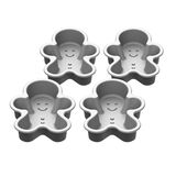 4-pc 4" x 5" Mini Gingerbread Man Set 1