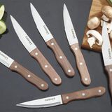 6 Piece Triple Rivet Walnut Steak Knife Set 2