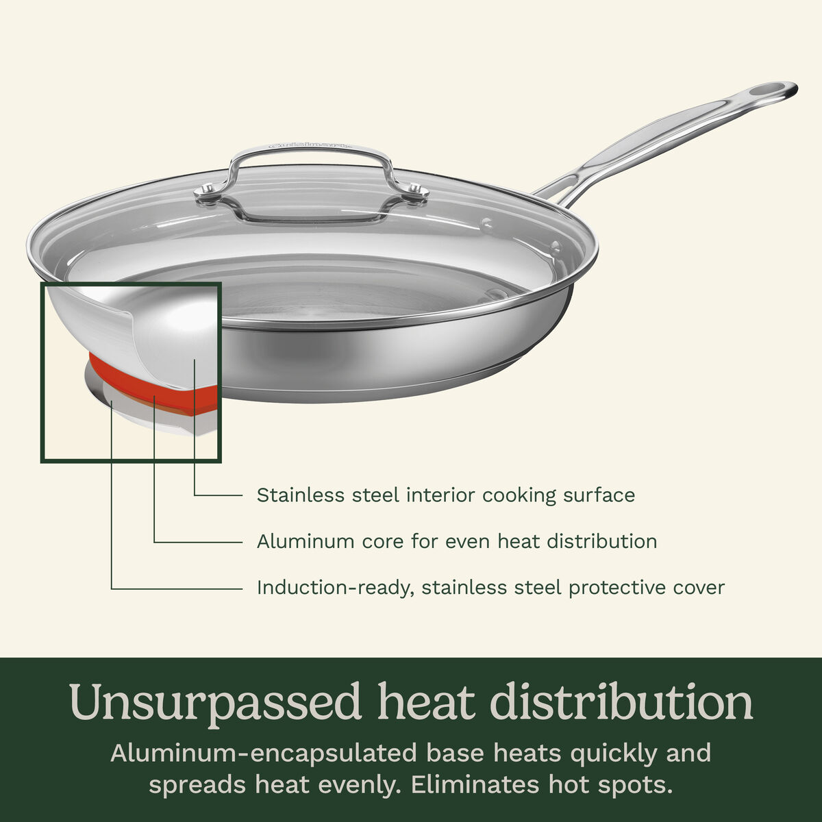 Chef's Classic&trade; Stainless 12" Skillet with Cover 2