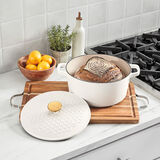 Discontinued Earth & Essence 5 Qt. Casserole with Cover - Honeycomb Design 2