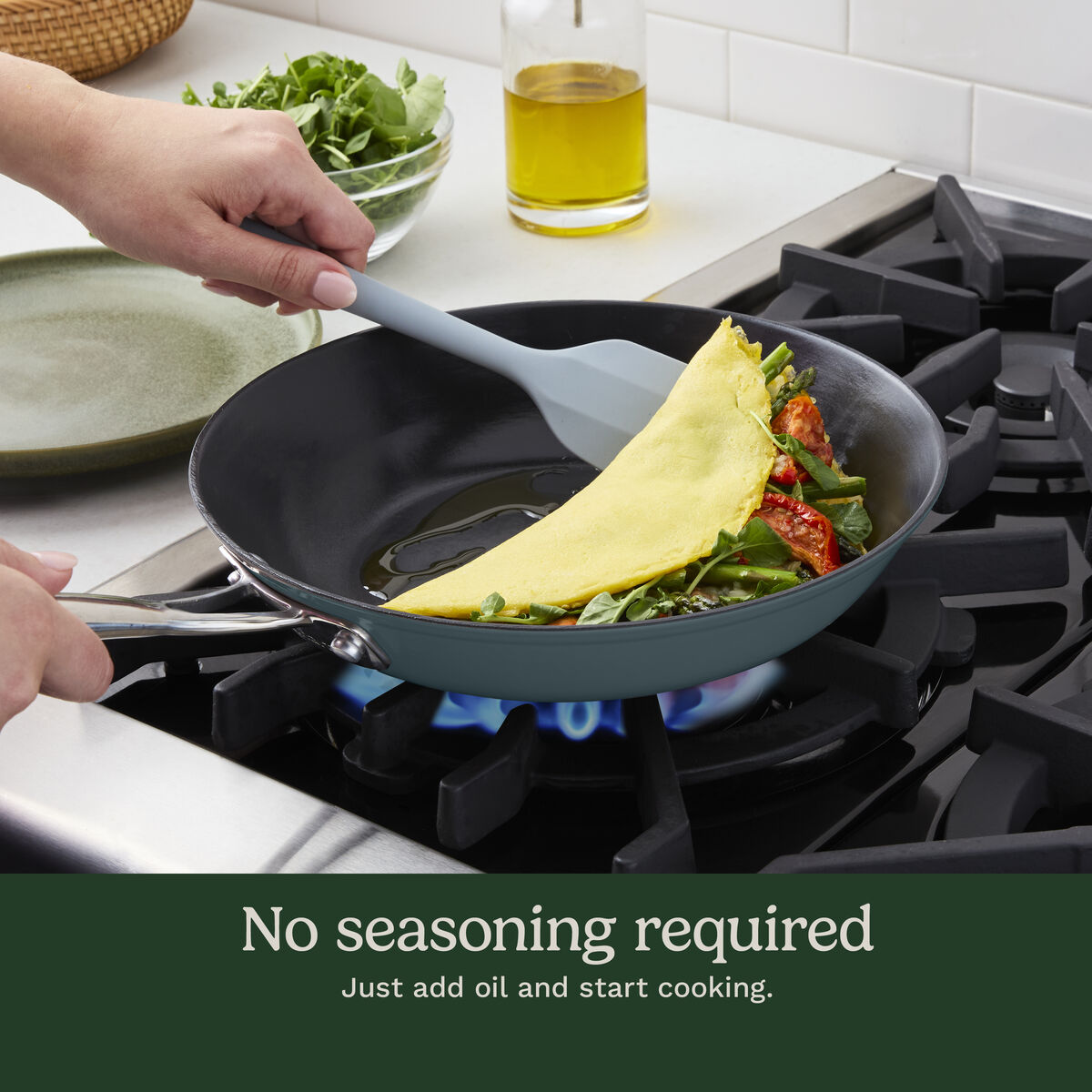 CastLite&trade; Ceramic Nonstick 12" Skillet with Helper Handle 5