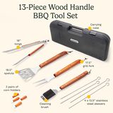 13 Piece Wooden Handle Tool Set