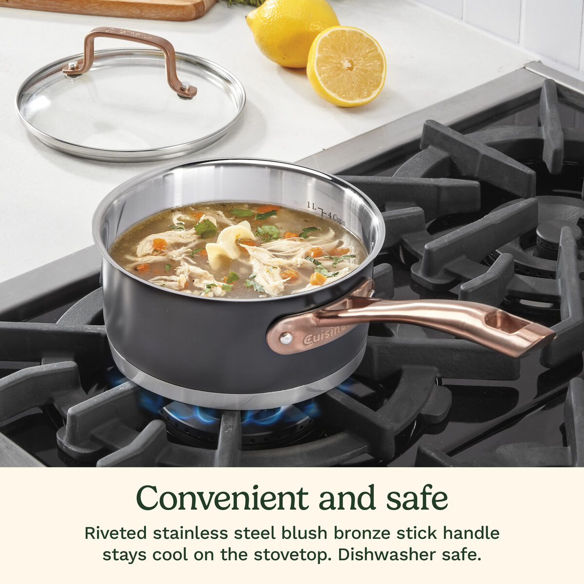 Discontinued Matte Black Elegance 1.5qt Saucepan with Cover 7