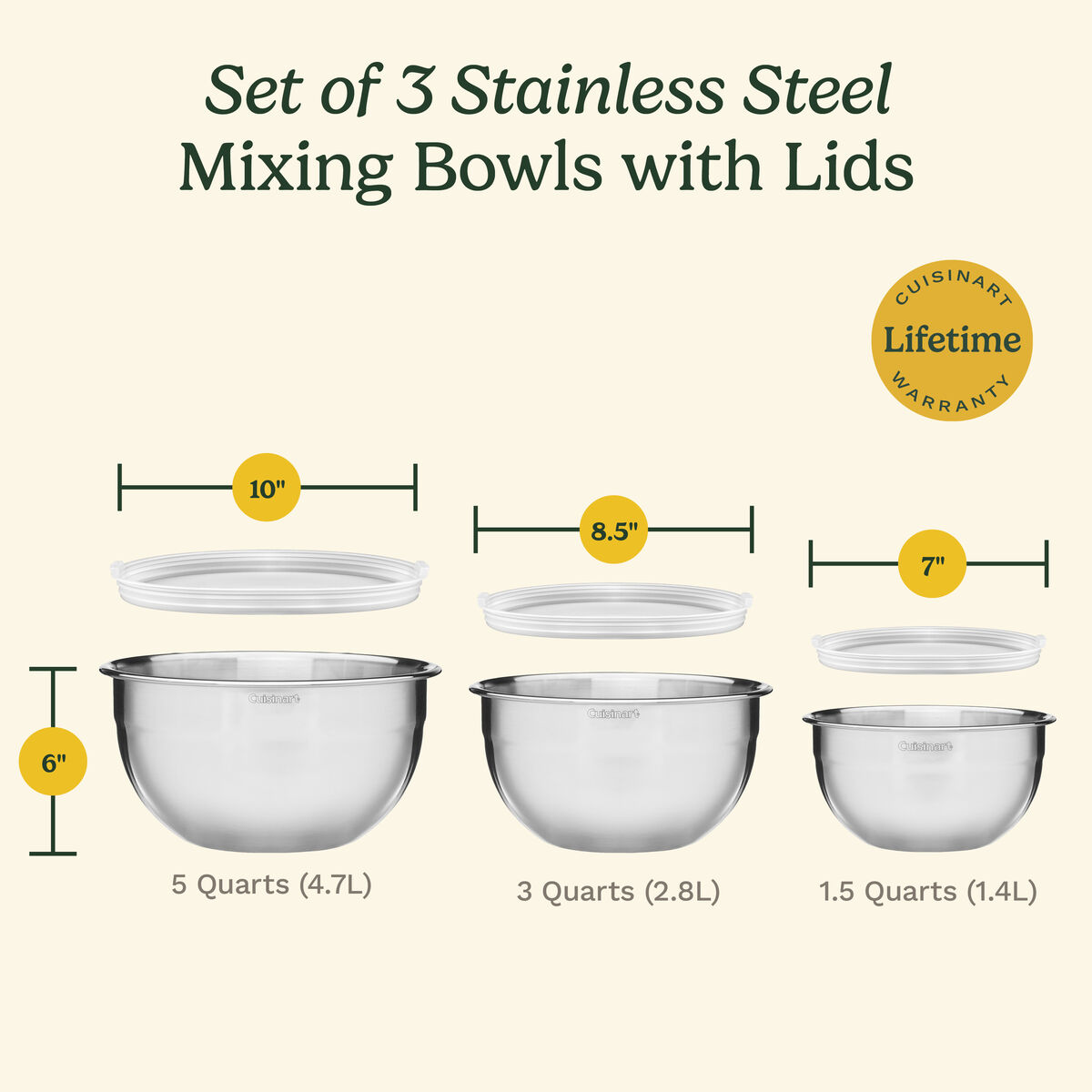 Stainless Steel Mixing Bowls with Lids