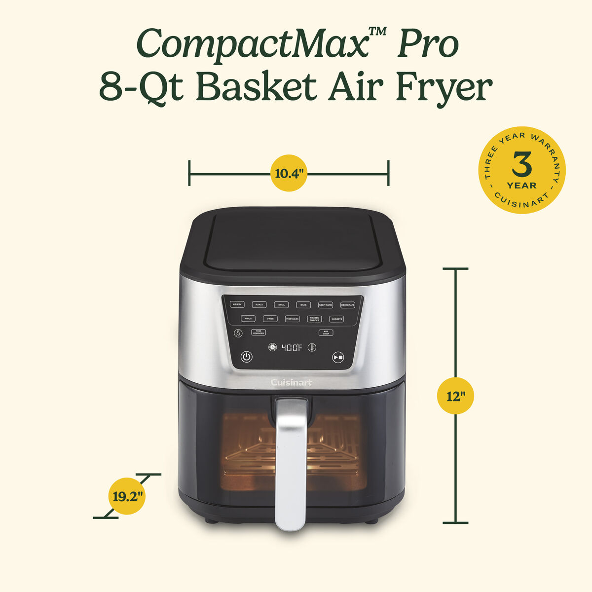 CompactMax&trade; 8-Qt Air Fryer Pro