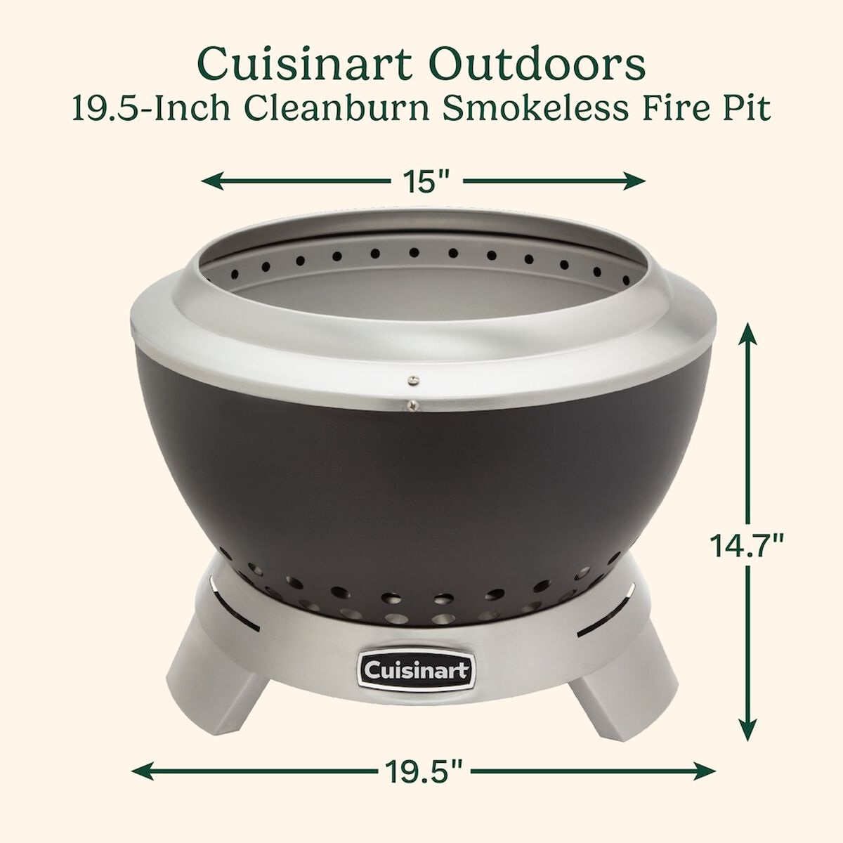 Aschenbecher Auto Cuisinart Cleanburn Feuerstelle 49,5cm - Rauchfreies  Feuer Für Garten \u0026 Terrasse Outdoor Kamin Mit Aschenbecher, image size:1200x1200
