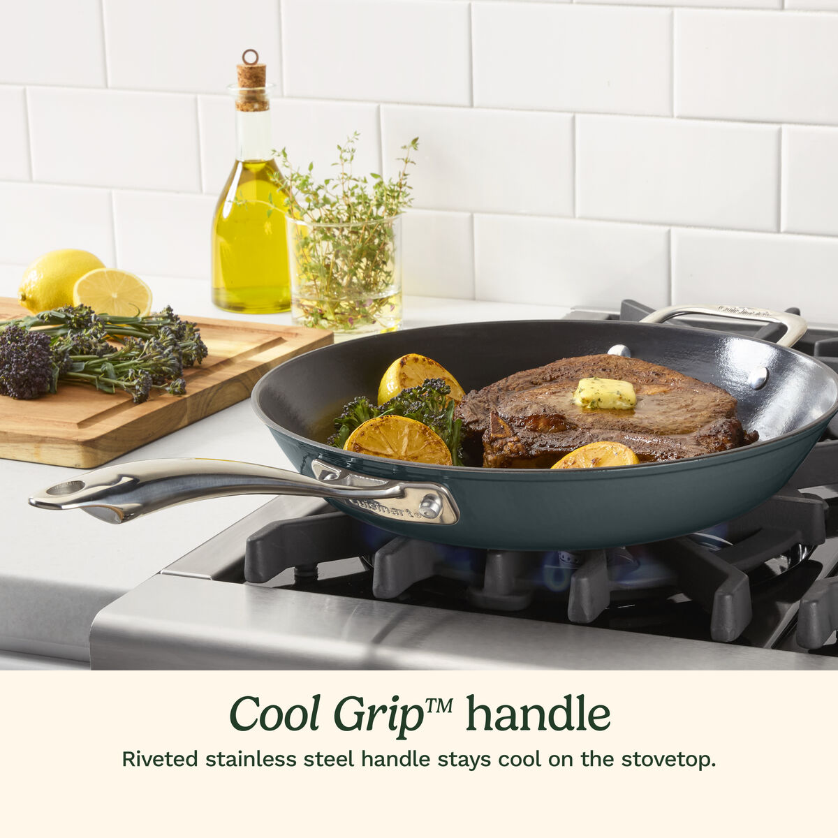 CastLite&trade; Ceramic Nonstick 12" Skillet with Helper Handle 6