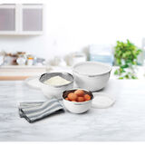Discontinued Cuisinart Set of Three White Painted Mixing Bowls with Lids 2