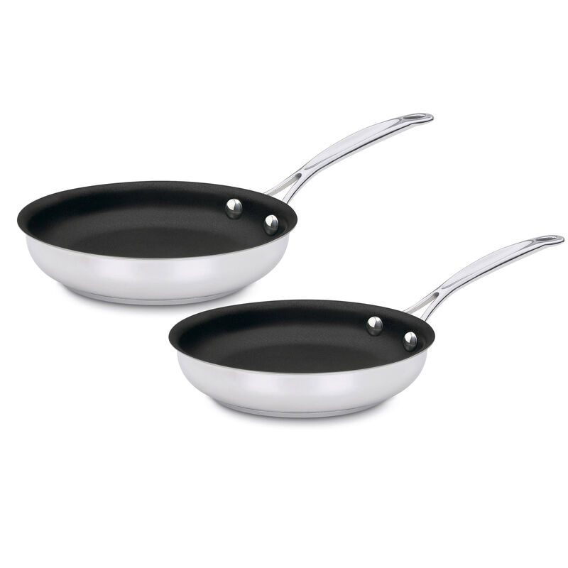 Chef's Classic&trade; Stainless Set of 2 Non-Stick Skillets (9" Skillet & 11" Skillet)