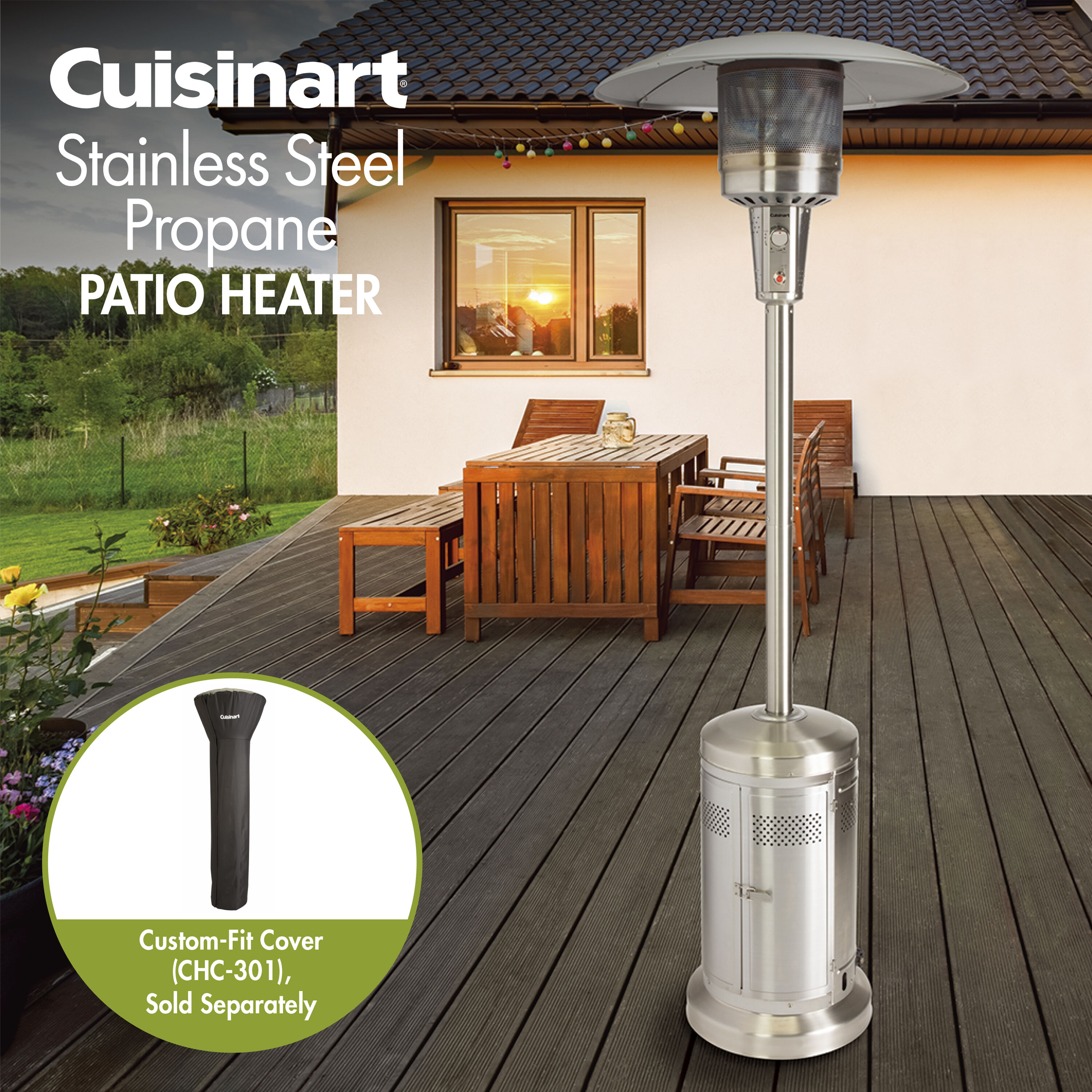 Stainless Steel Propane Patio Heater Cuisinart