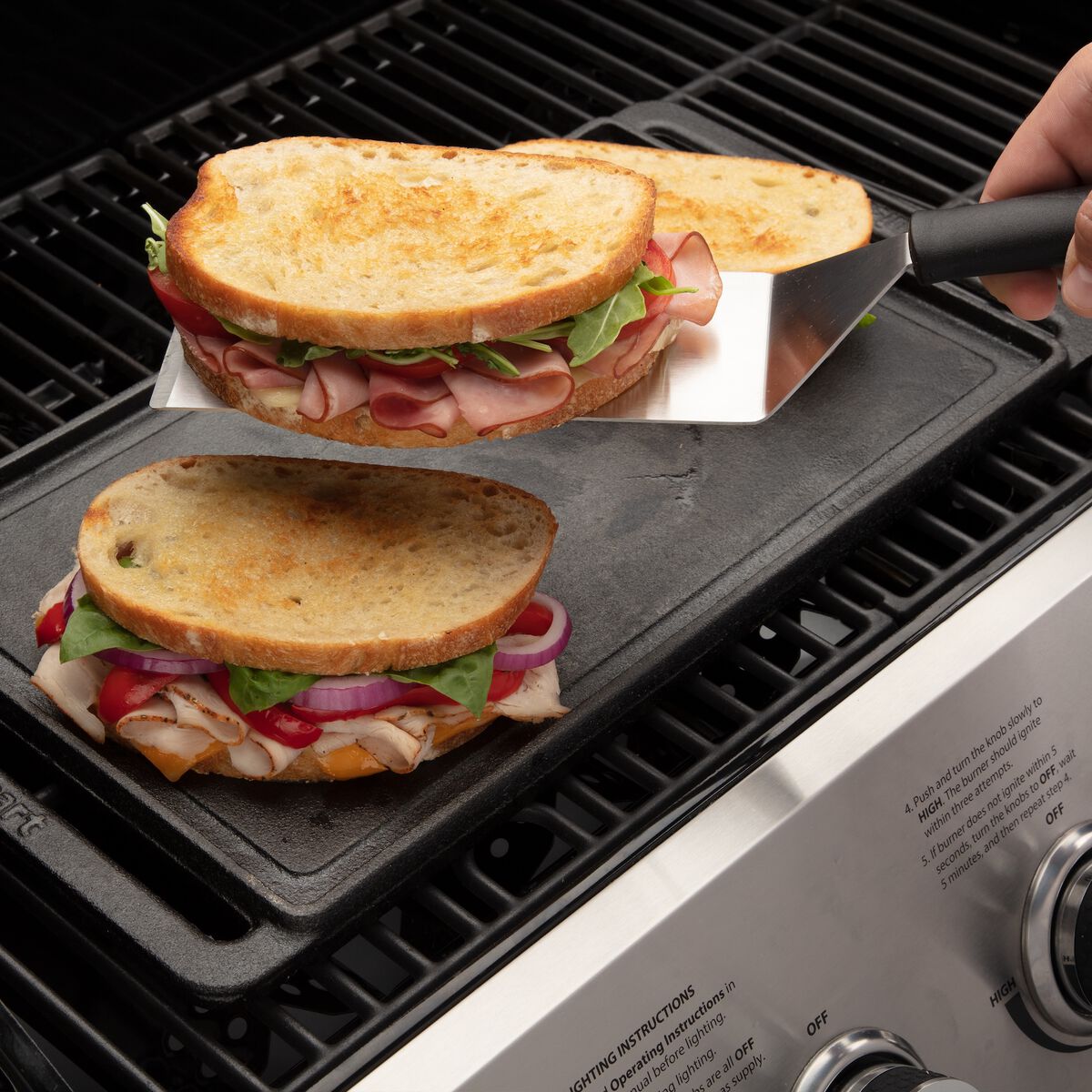 Reversible Cast Iron Grill/Griddle Plate 6