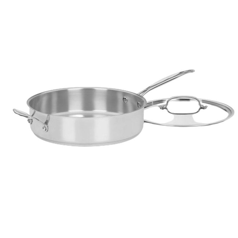 Chef's Classic&trade; Stainless 5.5 Quart Saut&eacute; Pan with Helper Handle & Cover