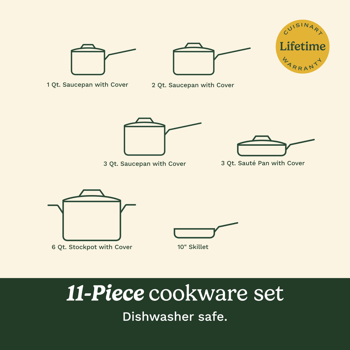 Advantage&reg; 11 Piece Nonstick Cookware Set