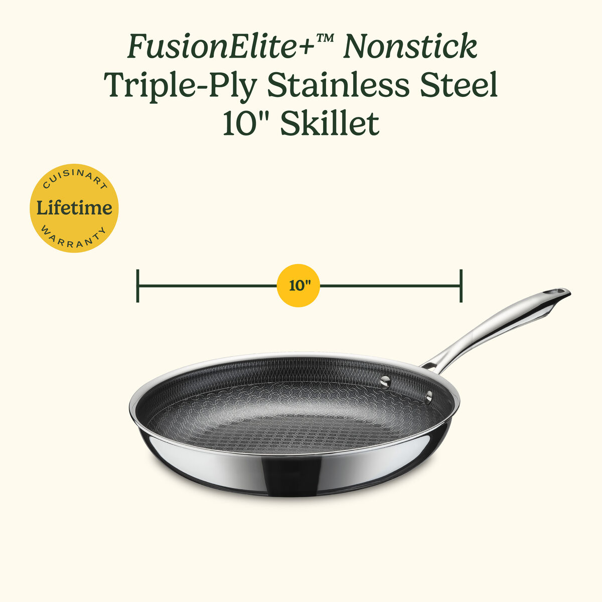 FusionElite+&trade; Hybrid Tri-Ply Stainless Steel 10" Skillet