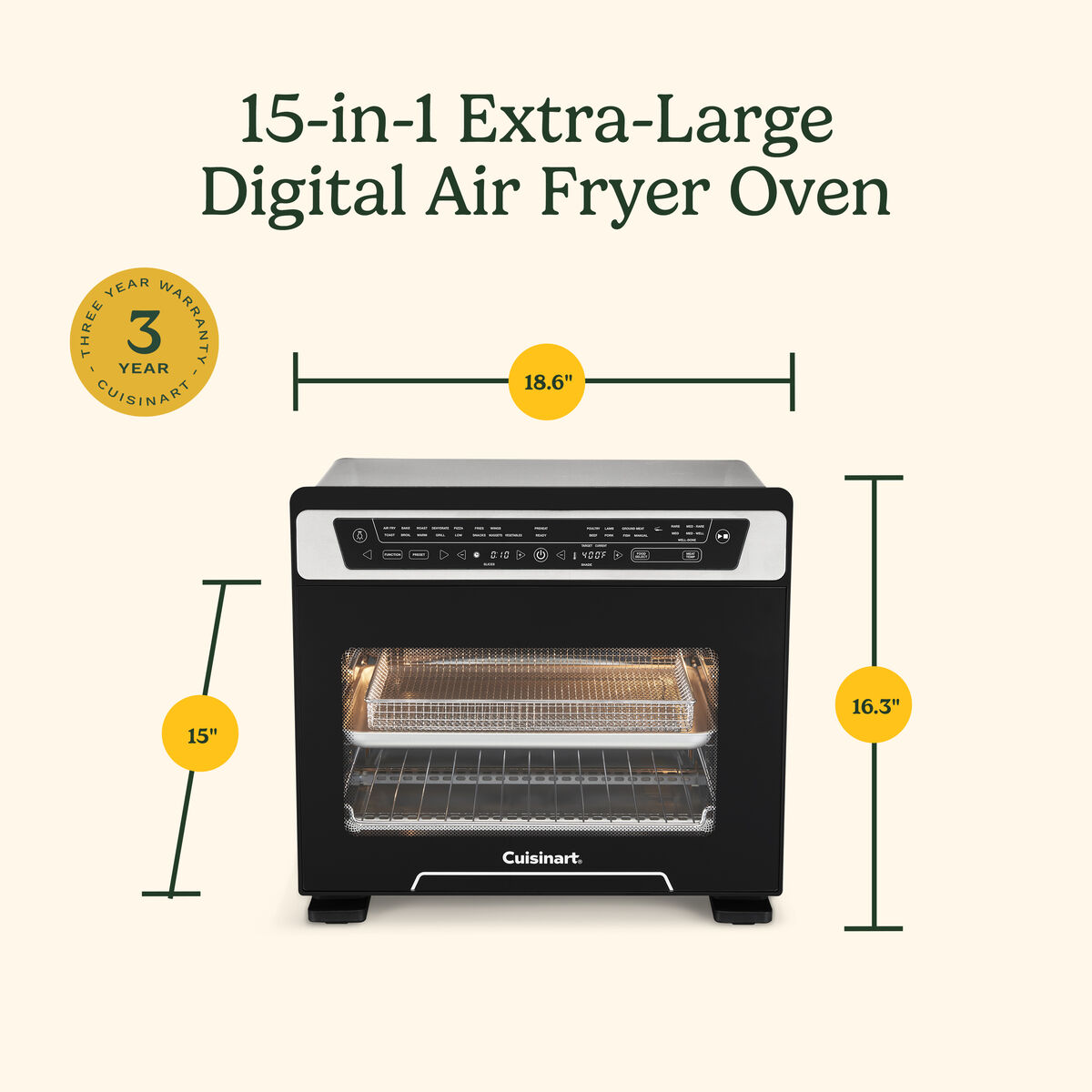 15-in-1 Extra-Large Digital Air Fryer Oven