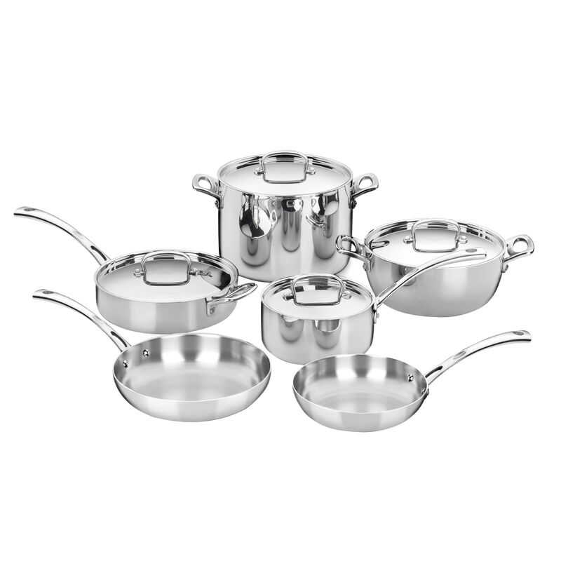 French Classic Tri-Ply Stainless Cookware 10 Piece Set