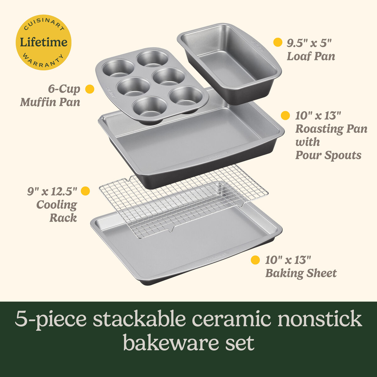 Chef's Confidence&trade; Stackable Ceramic Nonstick Bakeware 8