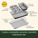Chef's Confidence&trade; Stackable Ceramic Nonstick Bakeware 8
