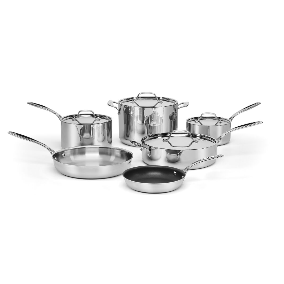 Discontinued Custom-Clad 5-Ply Stainless Steel 10 Piece Cookware Set 1