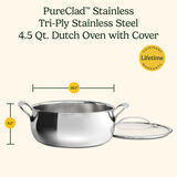 PureClad&trade; Triple-Ply 4.5 Qt. Stainless Steel Dutch Oven wth Cover 9