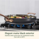 Matte Black Elegance 12&rdquo; Skillet w Helper Handle 5