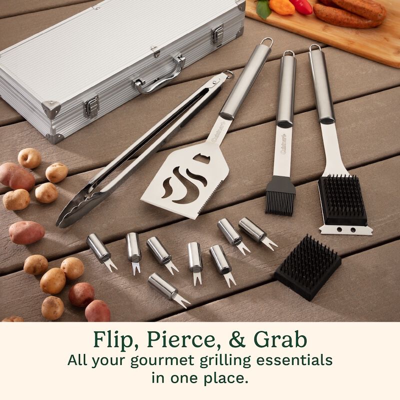 Deluxe Stainless-Steel Grill Set (14-Piece) | Cuisinart Grilling