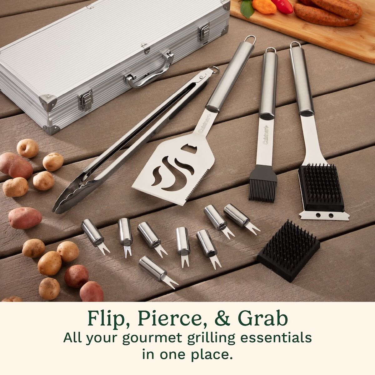 Discontinued Deluxe Stainless-Steel Grill Set (14 Piece) 3
