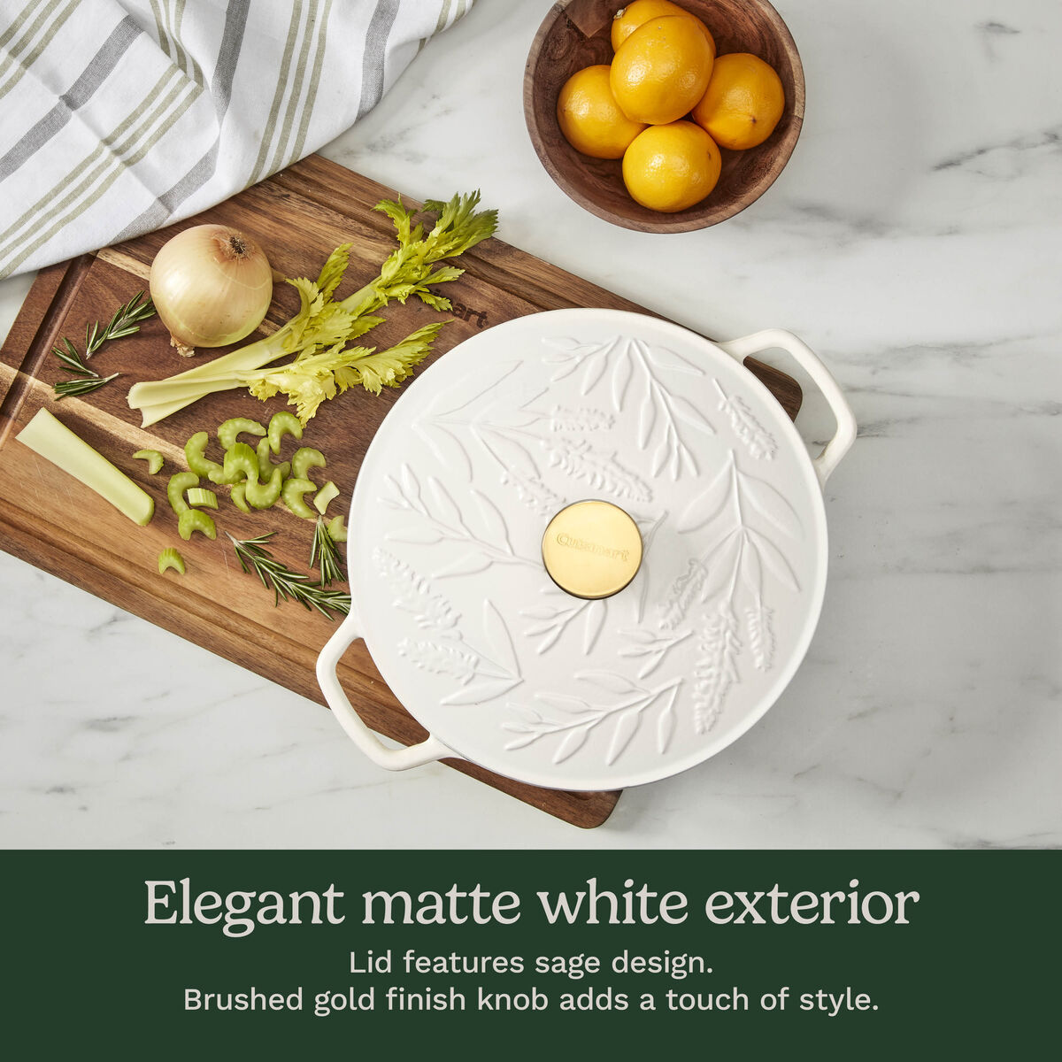 Earth & Essence 5 Qt. Casserole with Cover - Sage Design 4