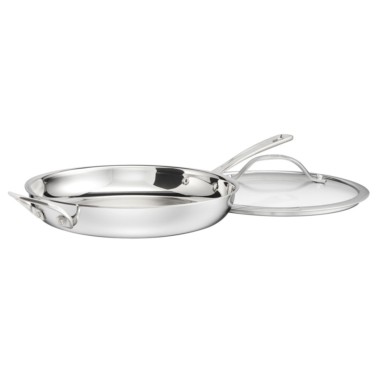 PureClad&trade; Triple-Ply 12" Stainless Steel Skillet with Helper Handle and Cover 1