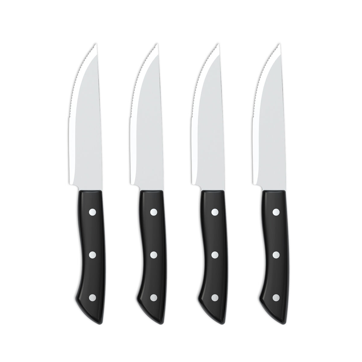 Discontinued 4pc Steakhouse Black Triple Rivet Steak Knife Set 1
