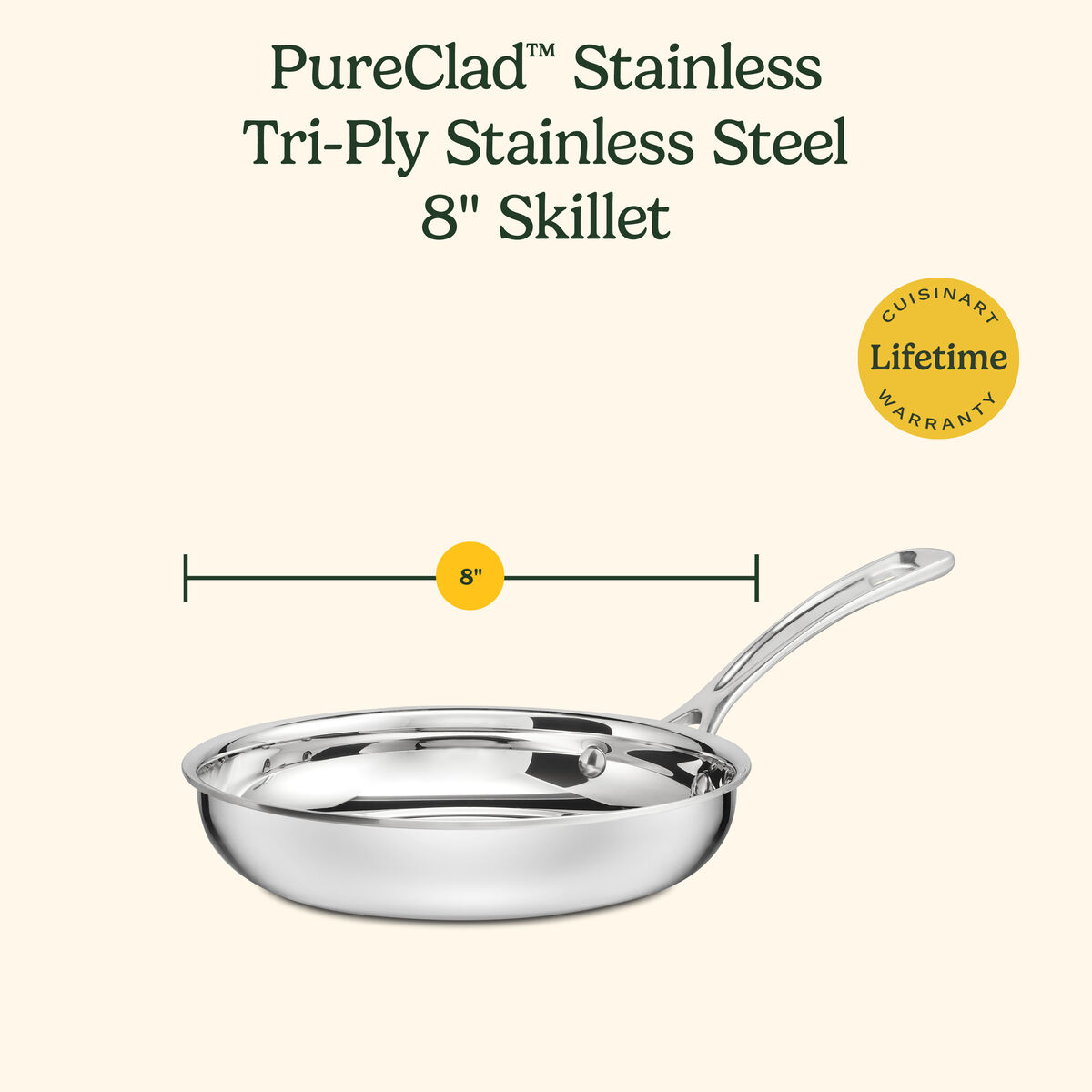 PureClad&trade; Triple-Ply 8" Stainless Steel Skillet 10