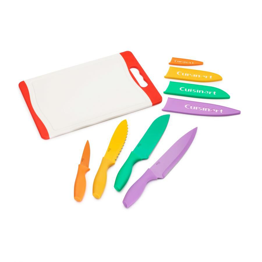 Cuisinart Set 4 Coltelli Colorati Antiaderenti | Lame In Acciaio Inox Con Protezioni | Codice Colore Per Sicurezza Alimentare