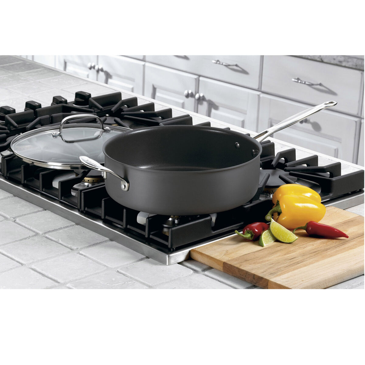 Chef's Classic&trade; Nonstick Hard Anodized 5.5 Quart Saut&eacute; Pan with Helper Handle & Cover 2