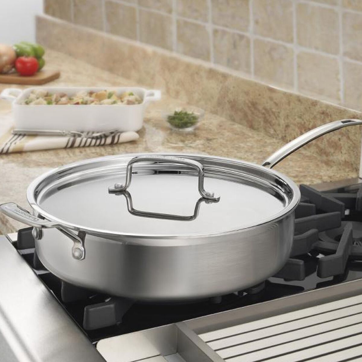 MultiClad Pro Triple Ply Stainless Cookware 5.5 Quart Saut&eacute; Pan