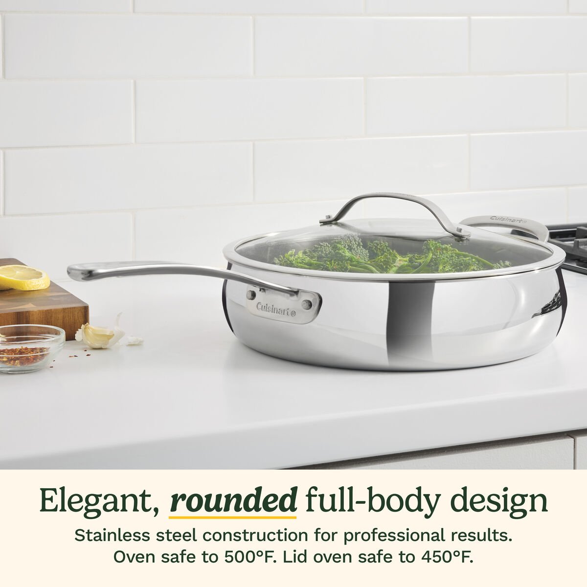 PureClad&trade; Triple-Ply 5.5 Qt. Stainless Steel Saut&eacute; Pan with Helper Handle and Cover 4