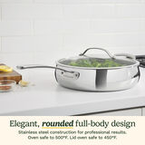 PureClad&trade; Triple-Ply 5.5 Qt. Stainless Steel Saut&eacute; Pan with Helper Handle and Cover 4
