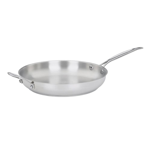Chef's Classic Stainless 12'' Skillet with Helper Handle - Thumbnail 4