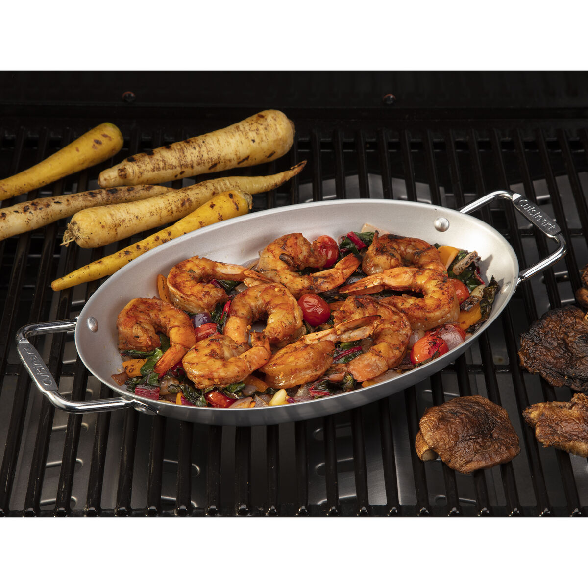 13" x 8" Non-Stick Oval Grilling Pan 4