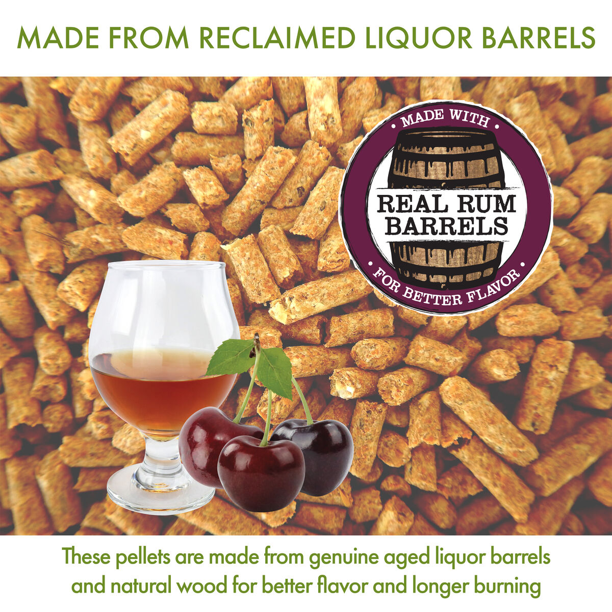 Discontinued Premium Cherry Rum BBQ Smoking Pellets - 20 lb Bag